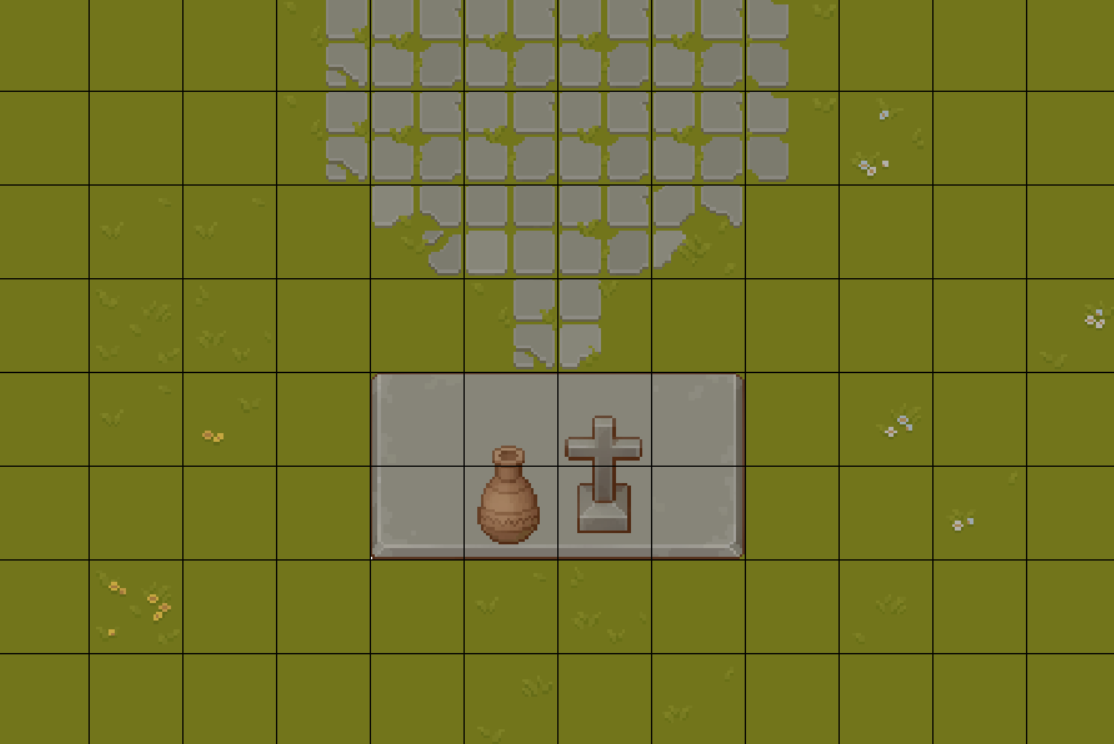 Map of tiles in the editor